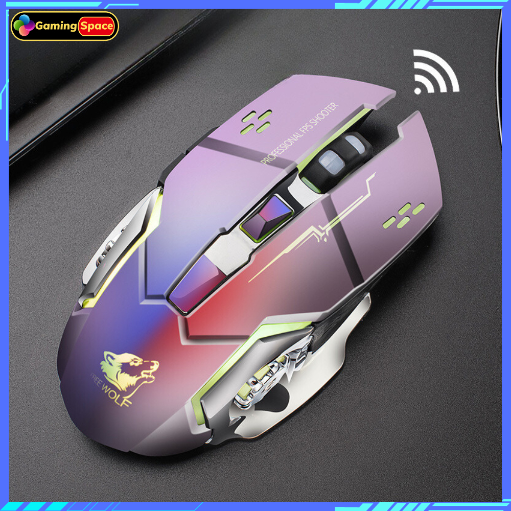 Chuột gaming không dây , Chuột máy tính Gaming X8 Pro pin sạc led RGB chuyên game