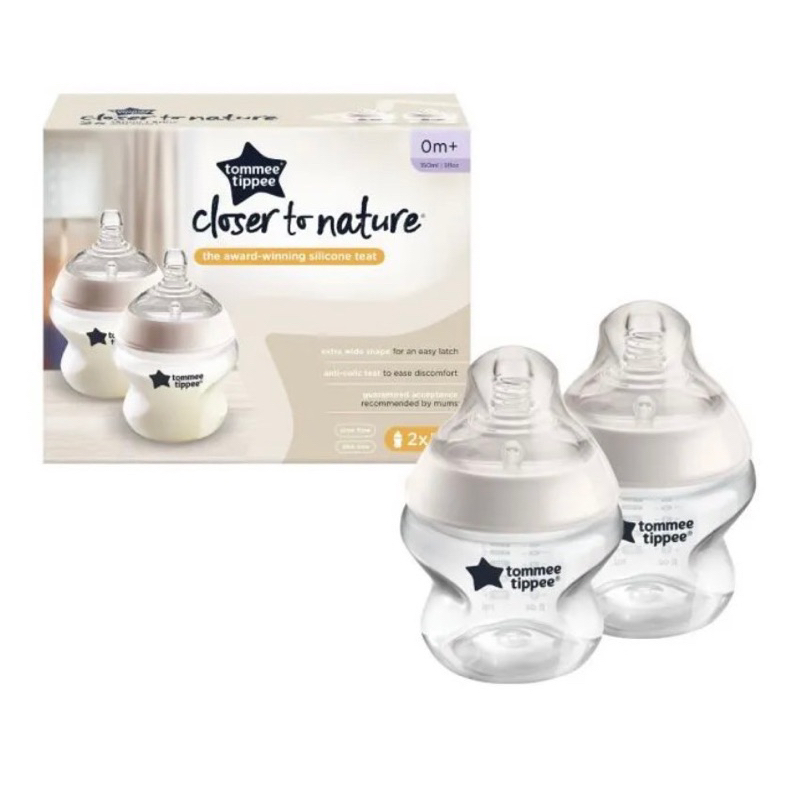 Bình sữa Tommee Tippee 150ml - mẫu trắng trơn - núm Âu số 1