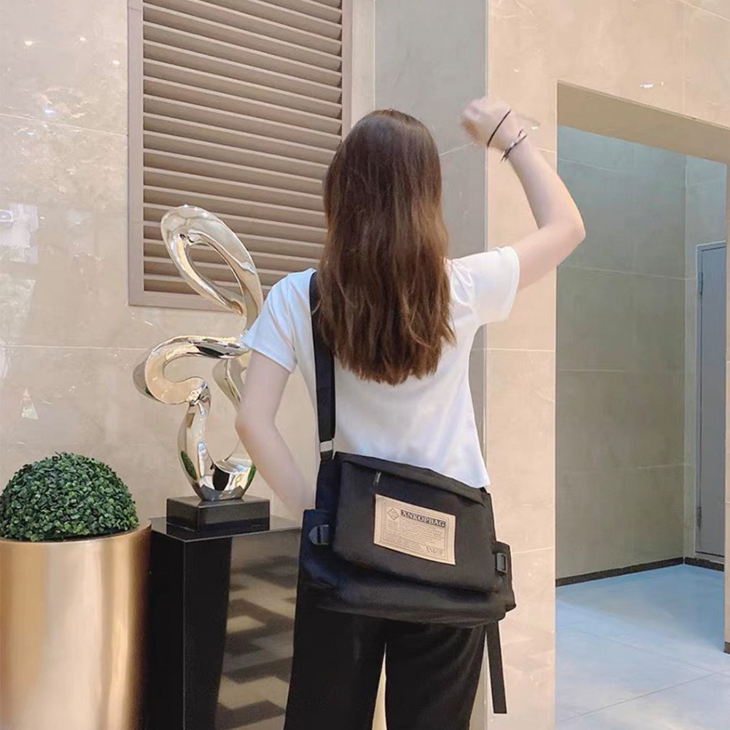 Túi đeo chéo đeo vai nam nữ vải canvas phong cách unisex đi học thêm đi chơi đựng sách vở điện thoại