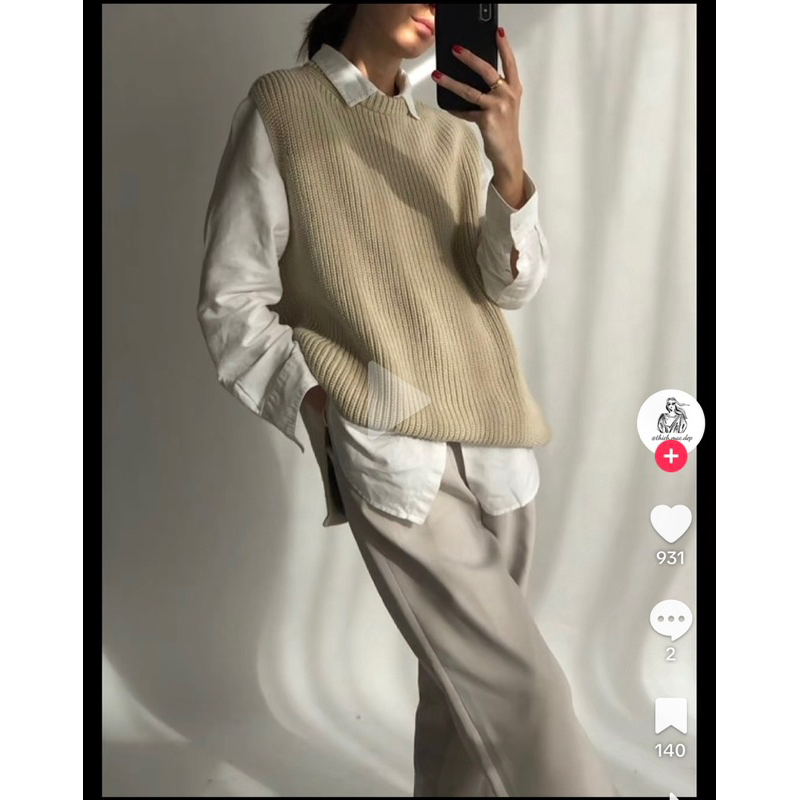 Áo gile len HM auth sz XS