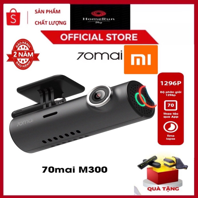 Camera hành trình ô tô 70mai Dash Cam M300, Cam hành trình ô tô xiaomi thiết kế nhỏ gọn tinh tế - Bản quốc tế BH 24T