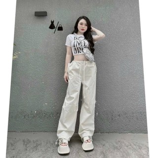 Set đồ bộ đi chơi cá tính,Set bộ áo croptop lửng in hình kèm quần ống rộng cực kì cá tính