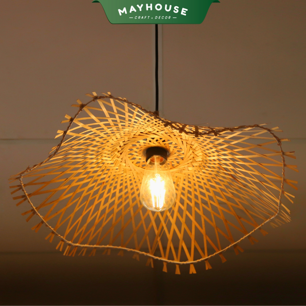 Đèn thả trần mây tre decor trang trí sân vườn xưởng mayhouse