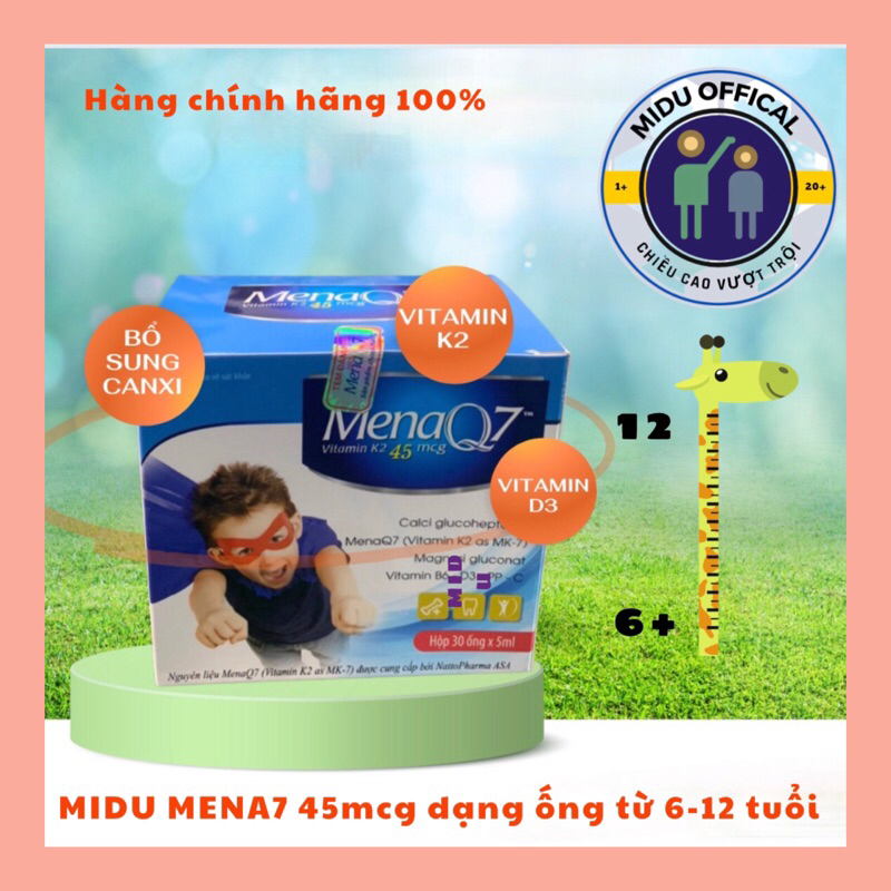 MIDU MENA7 45mcg dạng lọ - dạng ống bổ sung K2, Calci