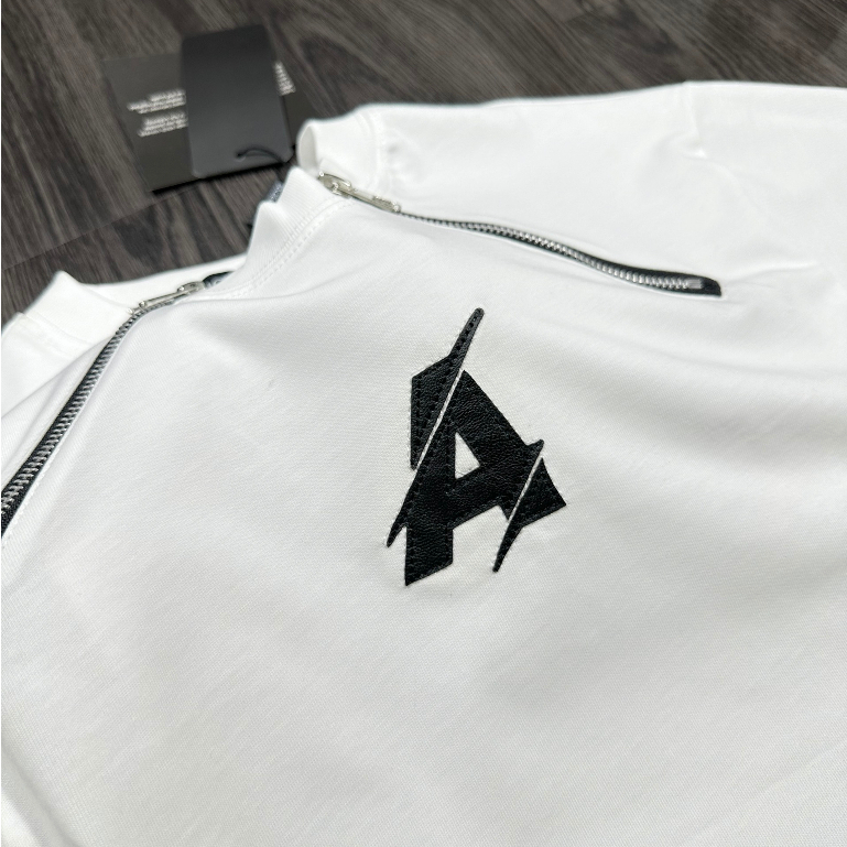 Áo Phông Nam Đờ Ét Quy Thêu Chữ A Siêu Nét - Áo Thun Nam Nữ D S Q Phối Khoá Viền Vai Cao Cấp