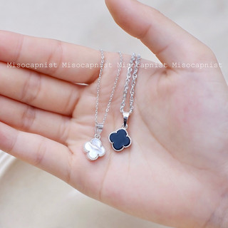 Dây chuyền mặt đá 4 lá bọc bạc 🍀