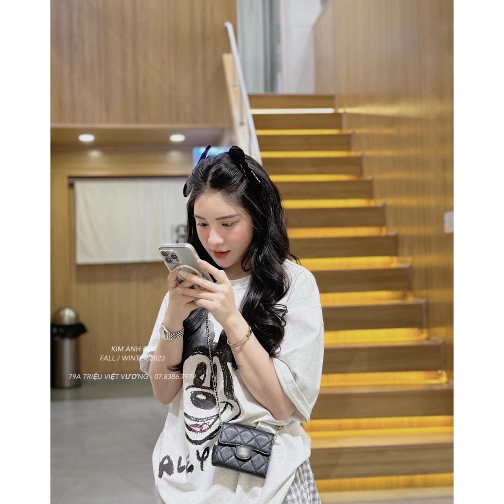 SET ÁO THUN TRẮNG IN HÌNH + QUẦN CARO SUÔNG NHÍ