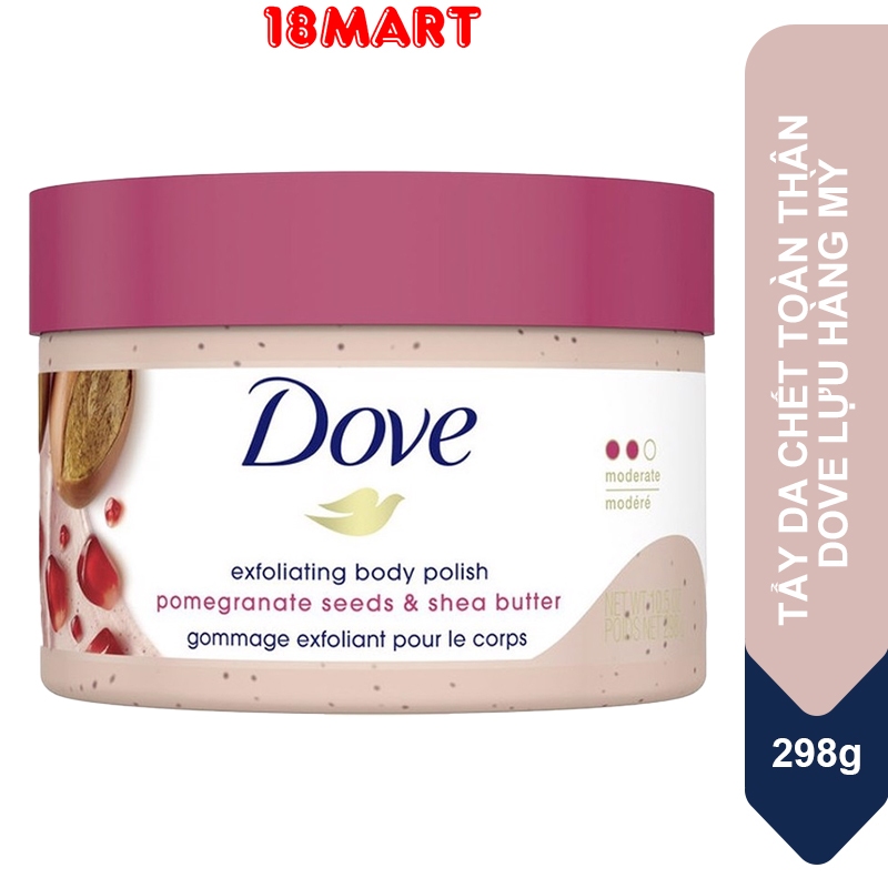 Tẩy Da Chết Toàn Thân DOVE LỰU HÀNG MỲ Exfoliating Body Polish