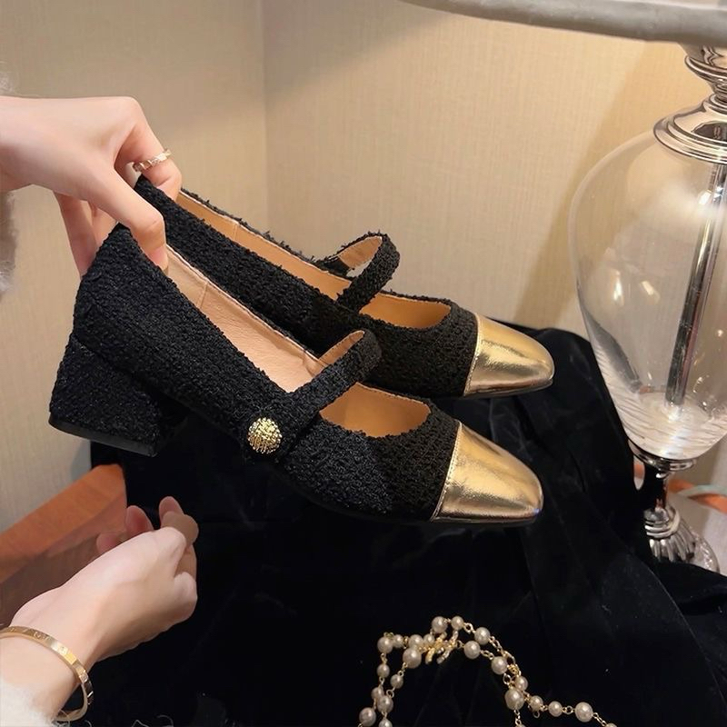 Giày Búp Bê Mary Jane Chất Dạ Trẻ Trung