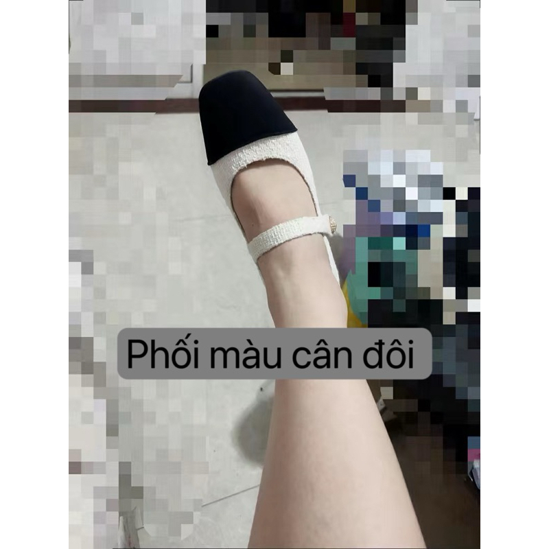 Giày Búp Bê Mary Jane Chất Dạ Trẻ Trung