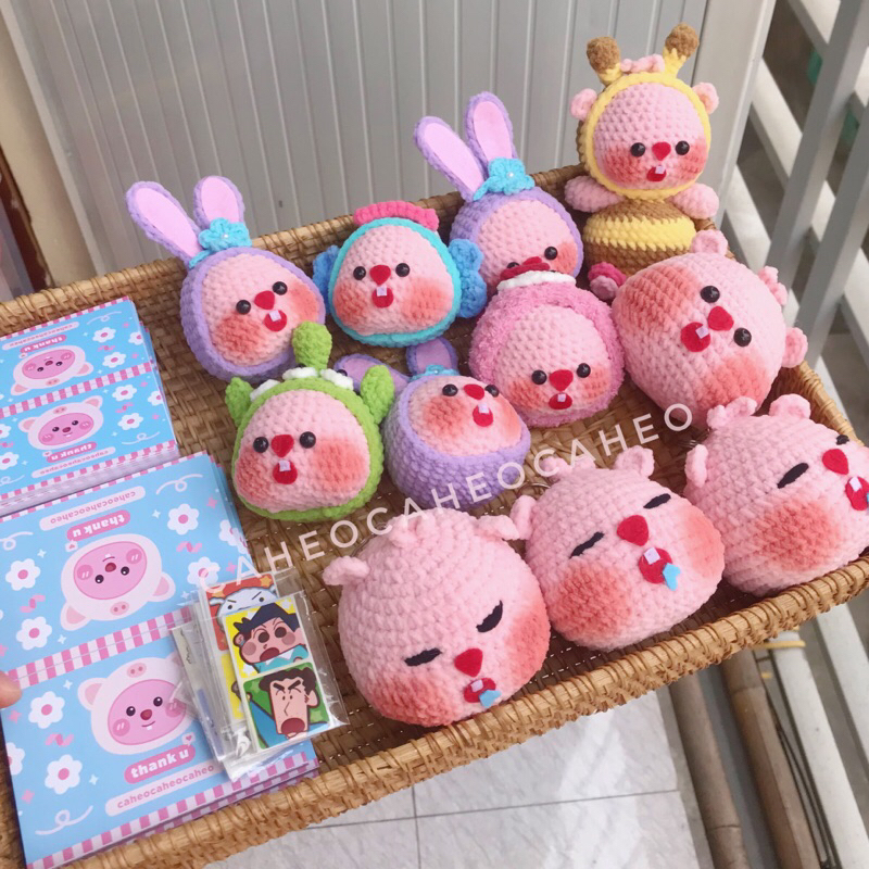 Móc chìa khoá/Thú bông trưng bày Loopy cosplay làm thủ công bằng len