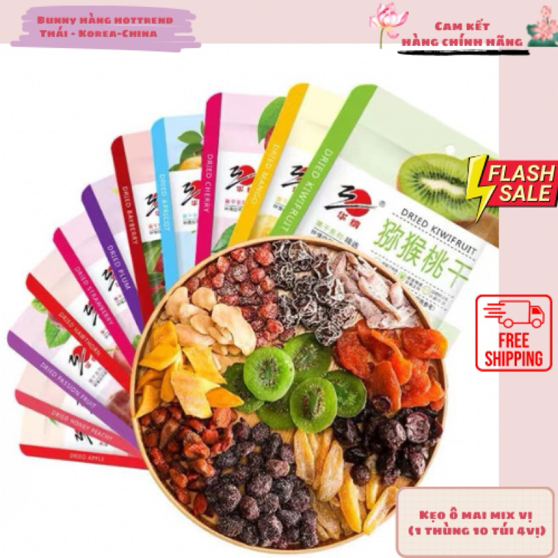 [1 thùng 10 túi mix 4 vị] KẸO Ô MAI MIX VỊ