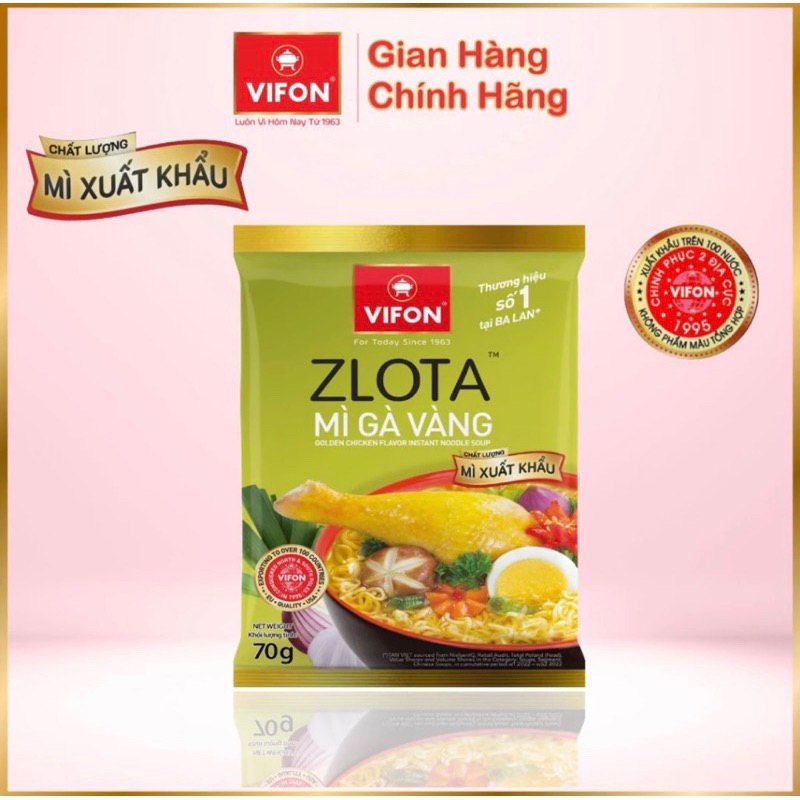 Thùng 24 gói mì xuất khẩu Vifon vị gà/cà ri gói 70g