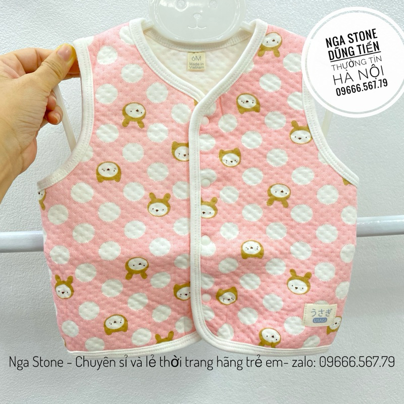 Áo gile chần bông cho bé trai né gái hãng usagi