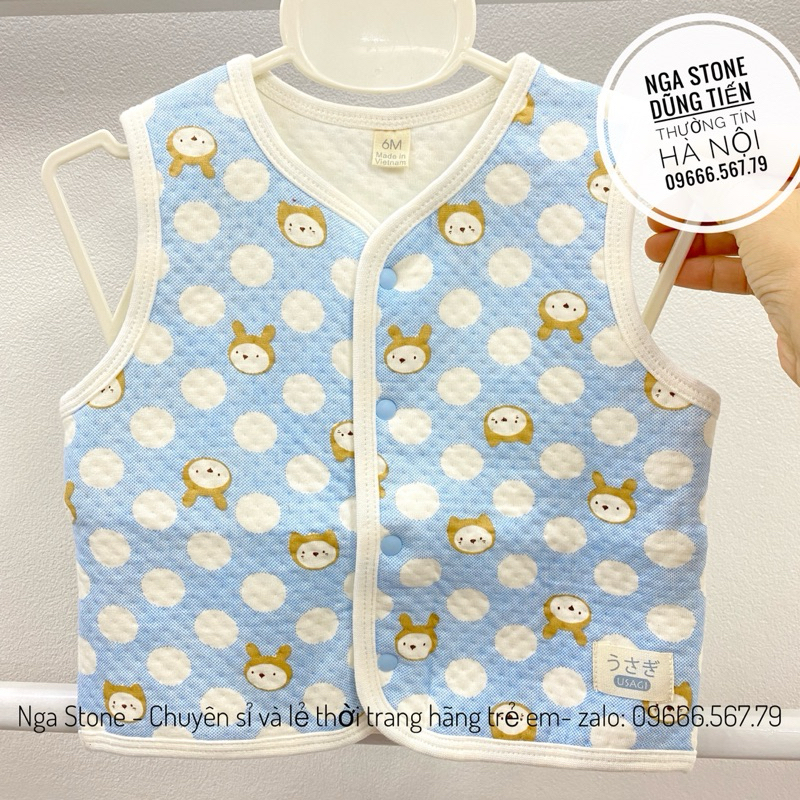 Áo gile chần bông cho bé trai né gái hãng usagi