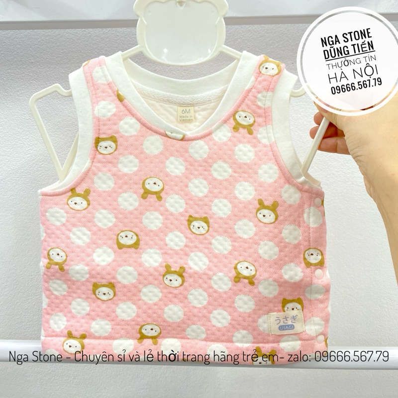 Áo gile chần bông cho bé trai né gái hãng usagi