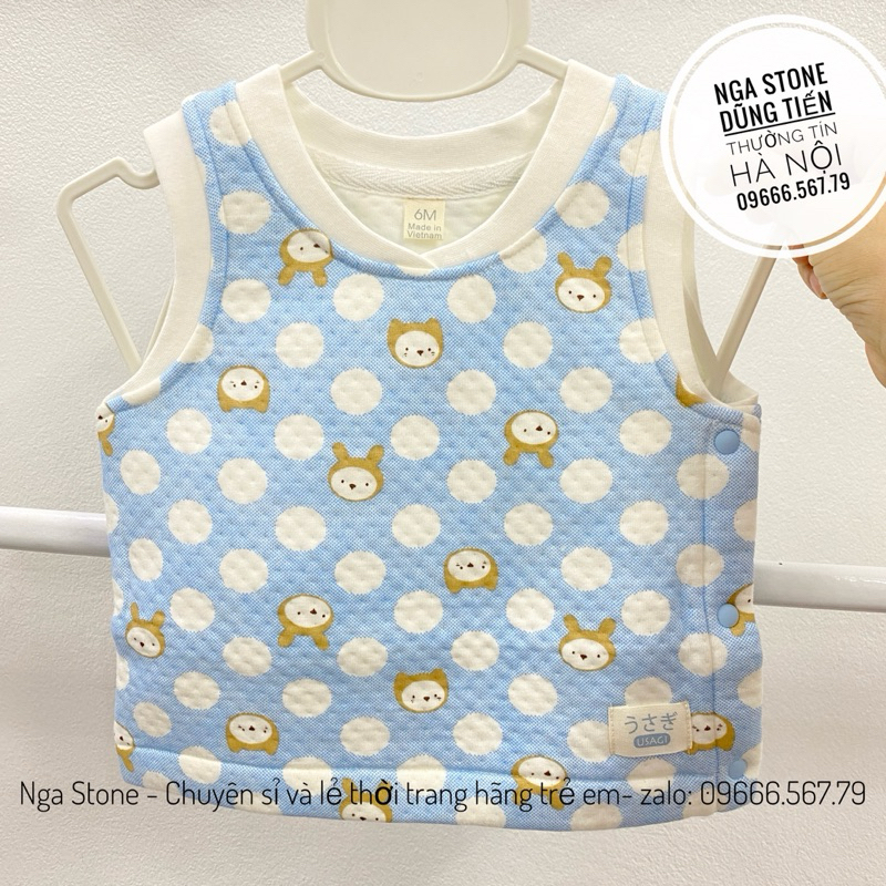 Áo gile chần bông cho bé trai né gái hãng usagi