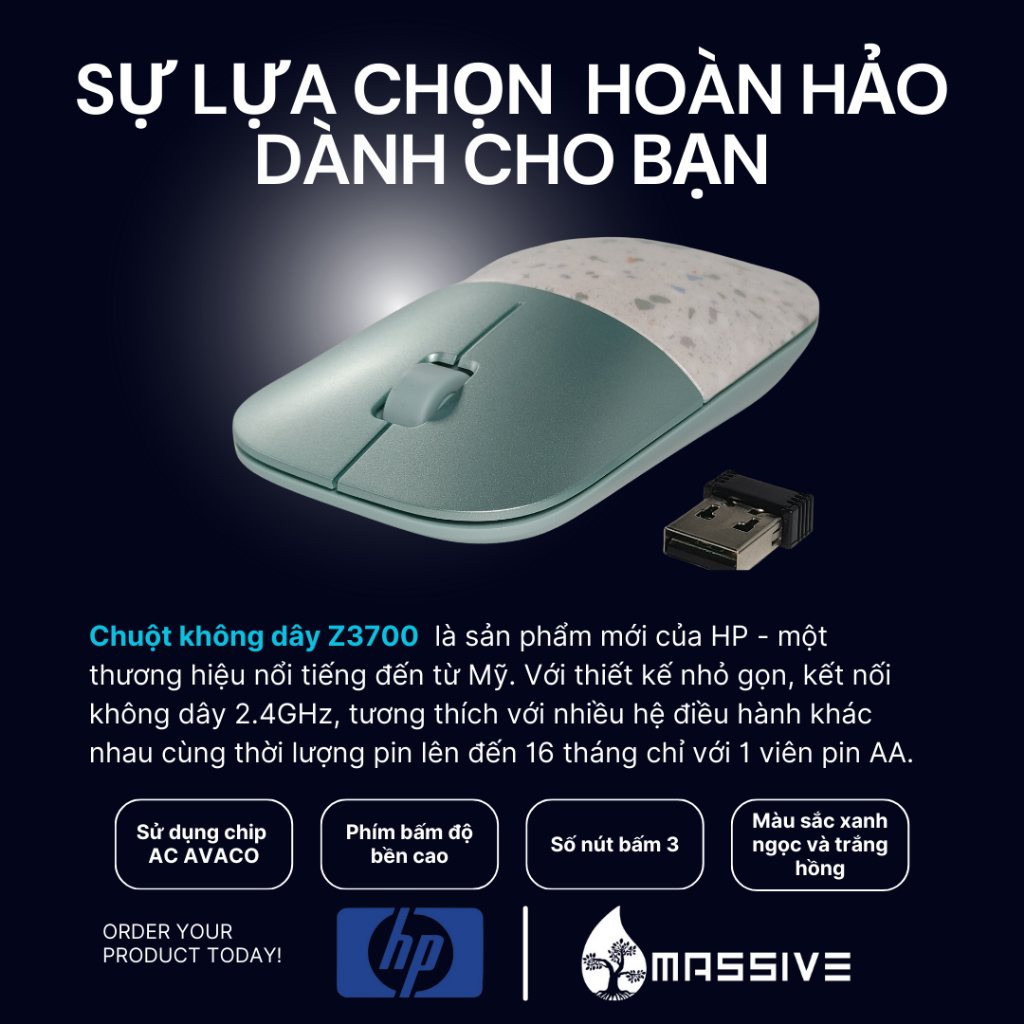 Chuột không dây chính hãng HP Wirless Mouse Z3700