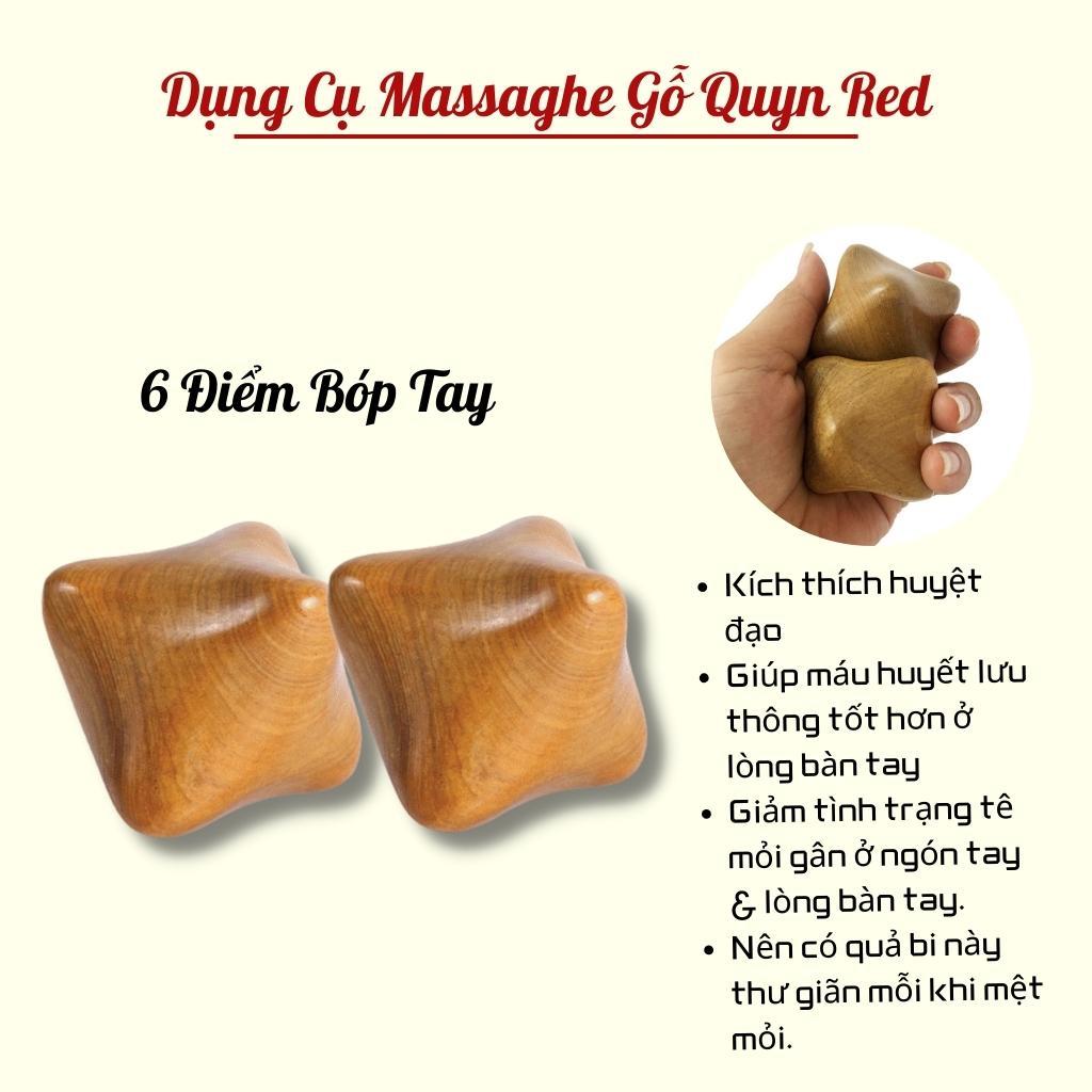 Mát Xa Tay - Quả Massage 6 Điểm Giúp Giảm Nhức Mỏi Tay, Lưu Thông Khí Huyết - Massage Quyn Red