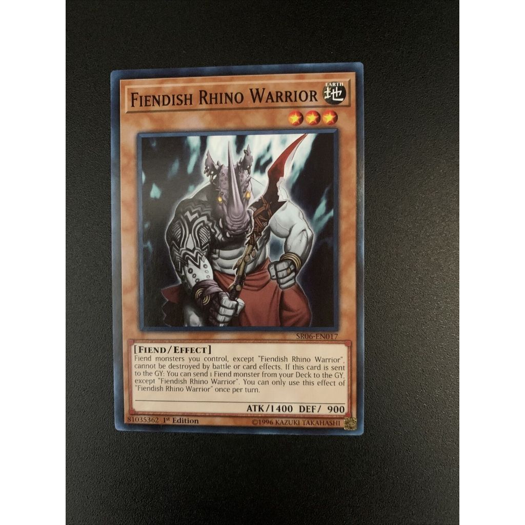 Thẻ Bài Mint90 Yugioh Monster Fiendish Rhino Warrior - SR06-EN017 - Common