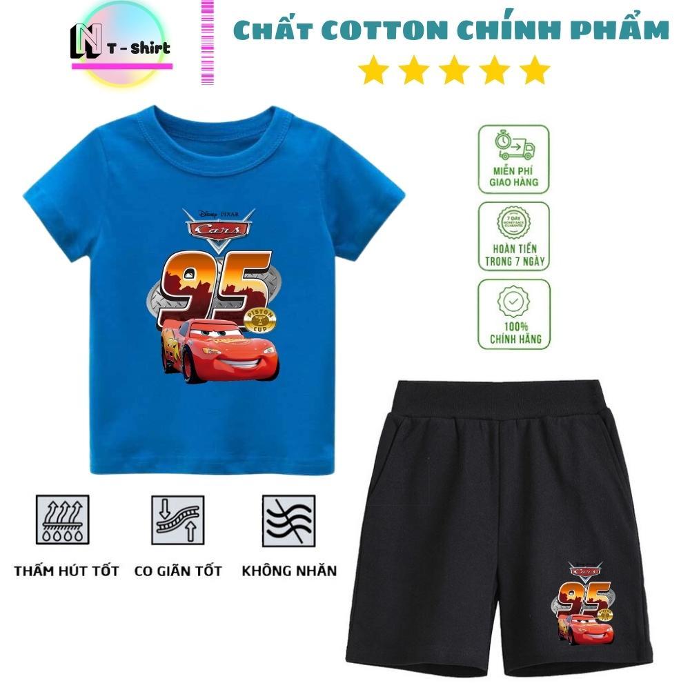 Quần Áo cho bé In Hình Ô tô McQueen Quần May Có Túi, Chất 100% Cotton, Co giãn 4 chiều mềm mịn mát - NTShirt