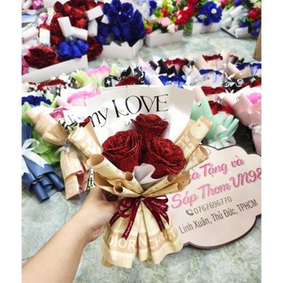 Hoa Nhũ 3 Bông, Hoa Kim Tuyến 3 Bông Đủ Màu VN98 Flowers Shop