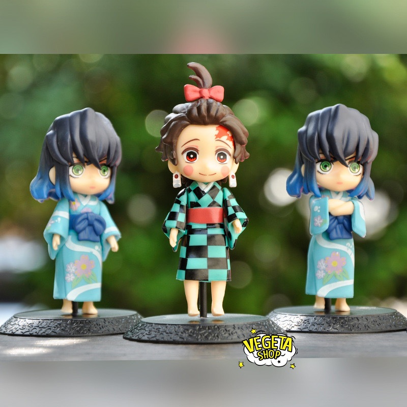 Mô hình Kimetsu No Yaiba - Mô hình thanh gươm diệt quỷ - Arc phố đèn đỏ - Mô hình Zenitsu Tanjiro Inosuke - Cao 10cm