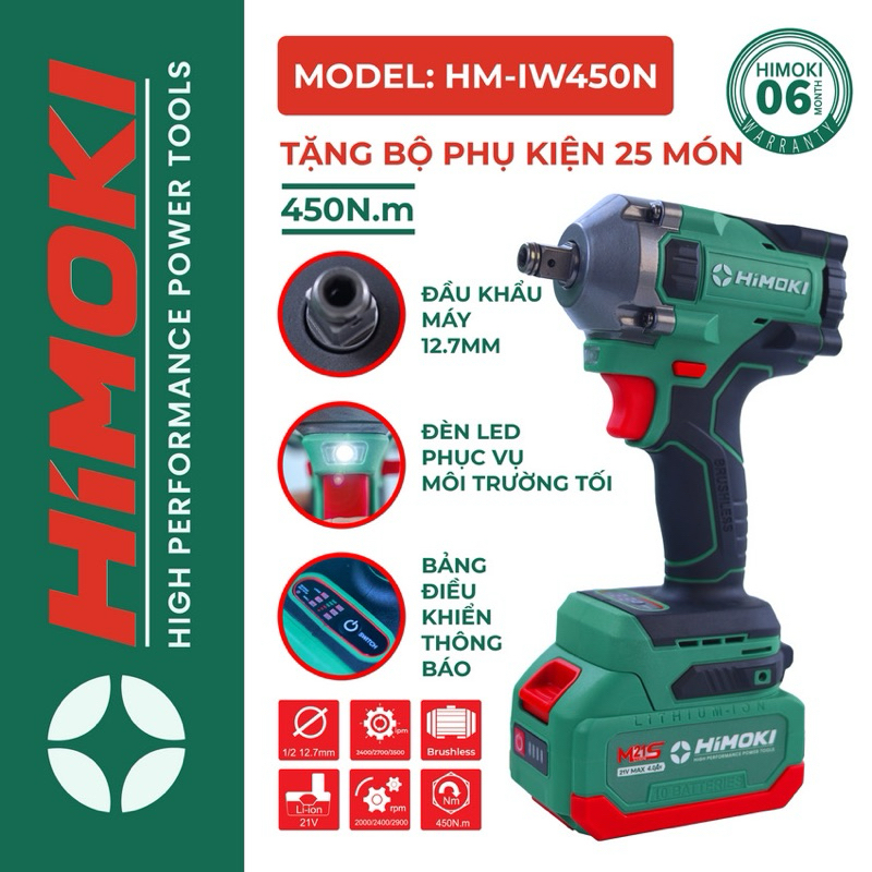 Khoan pin himoki 450w