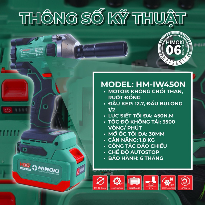 Khoan pin himoki 450w