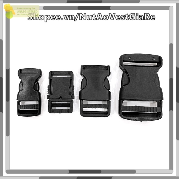 Set 5 Khóa Bóp Nhựa 2cm, 2.5cm, 3.8cm, Khóa Cài Paracord, chốt cài cặp balo, khóa bóp nón bảo hiểm, khóa cài nhựa giá rẻ