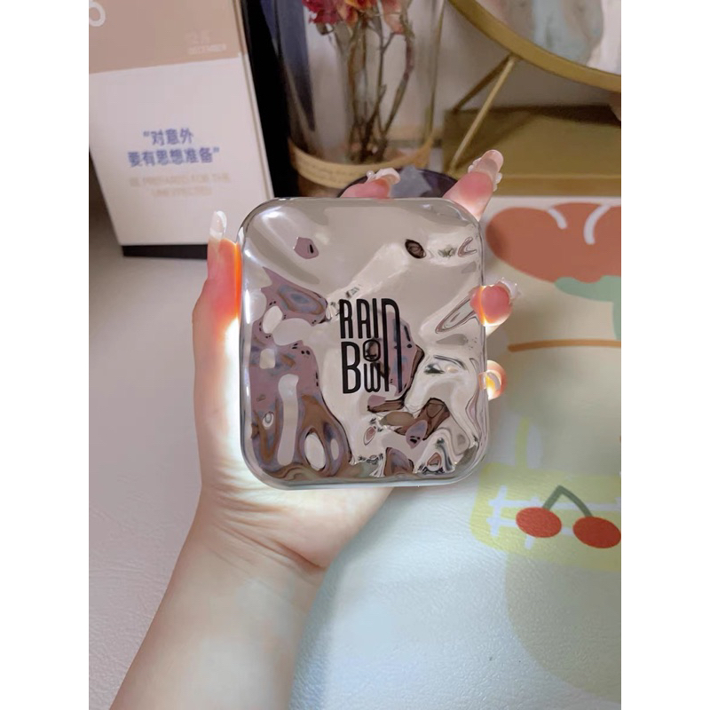 Gương trang điểm mini  cầm tay tích hợp đèn led 5W kèm dây sạc type C