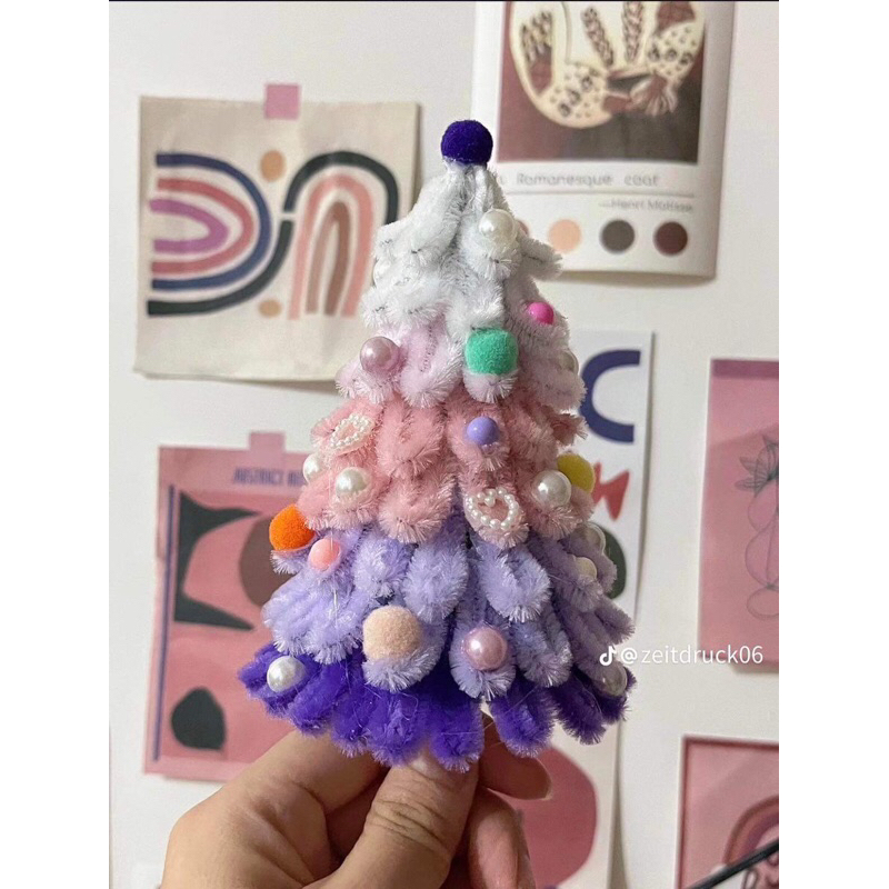 Cây thông noel làm bằng kẽm nhung mini