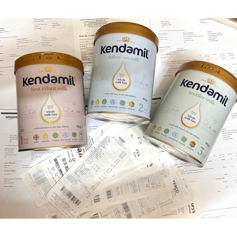 Sữa Kendamil Nguyên Kem 1-2-3 nội địa Uk - nhập khẩu 900g date 2024!