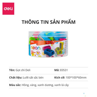 Gọt Bút chì mini 0531 deli sắc bền