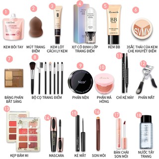 Set trang điểm cơ bản laco 7 món