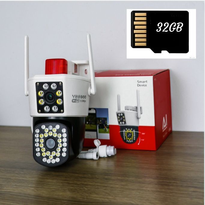 Camera wifi 2 mắt Yoosee ngoài trời đàm thoại 2 chiều có màu ban đêm góc rộng siêu nét 836L