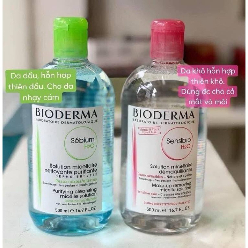 Nước Tẩy Trang Bioderma Cho Da Dầu Mụn Và Da Nhạy Cảm 500ml