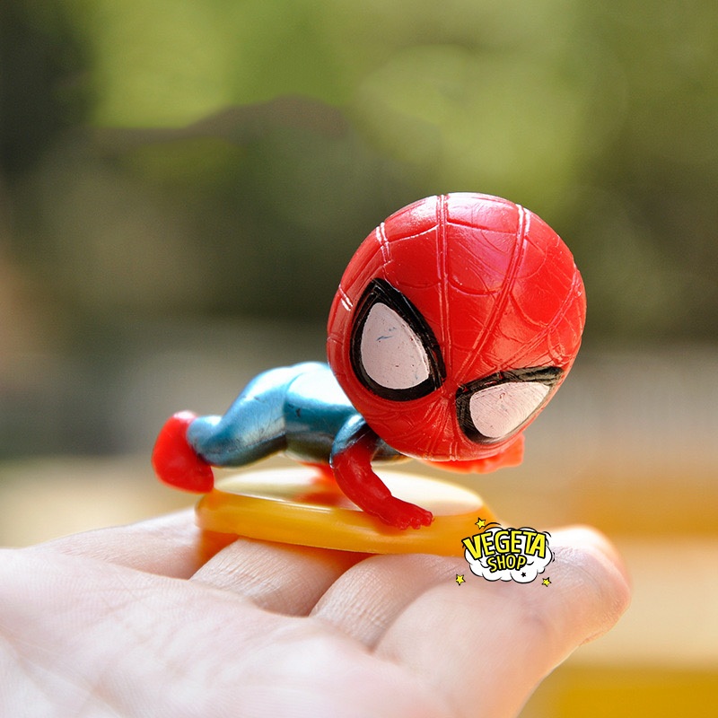 Mô hình Spider Man - Avengers - Marvel - DC - Trọn bộ 8 mô hình tư thế Spider Man - Người Nhện - Kích thước 3 x 4.5cm
