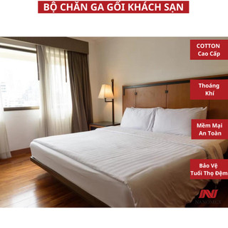 Bộ chăn ga gối 5 món tiêu chuẩn khách sạn 2m2x2m đủ kích thước chất lượng đạt tiêu chuẩn khách sạn cao cấp