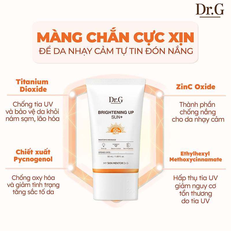 Kem chống nắng dr g xanh và cam 50ml dành cho da dầu và da nhậy cảm