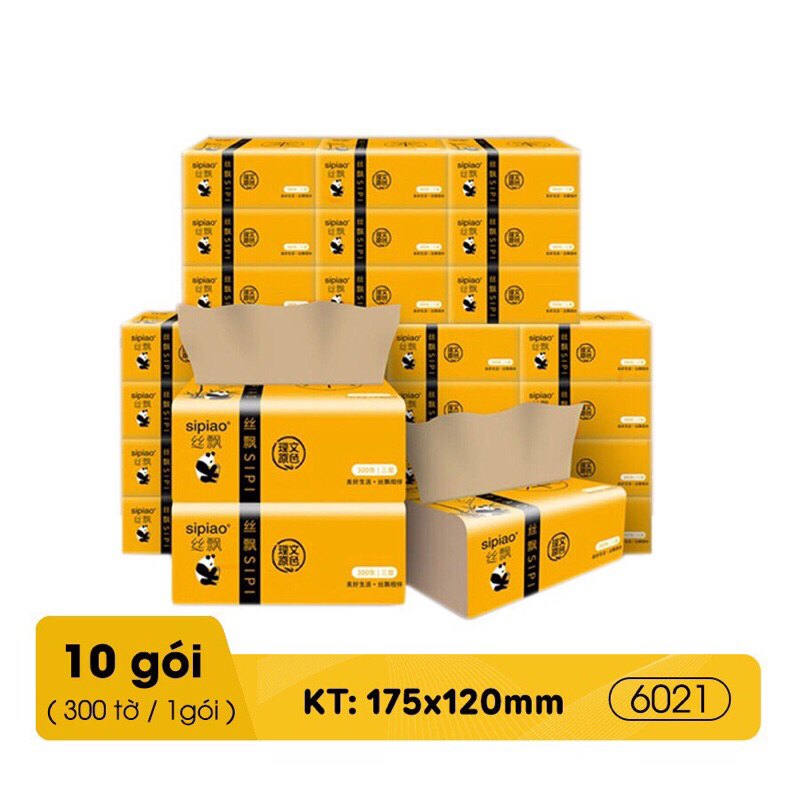 Combo Bịch 10 Gói Giấy Ăn gấu trúc siêu dai, mềm mịn, không tan trong nước....