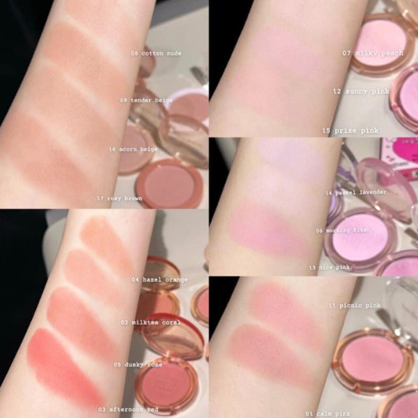 Phấn Má Hồng Peripera Pure Blushed Sunshine Cheek Pastel Lavender Prize Pink CHÍNH HÃNG