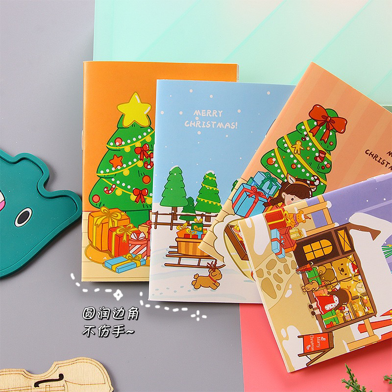 Sổ Tay Lò Xo Dễ Thương A5 Kẻ Ngang Họa Tiết Giáng Sinh / Hoạt Hình