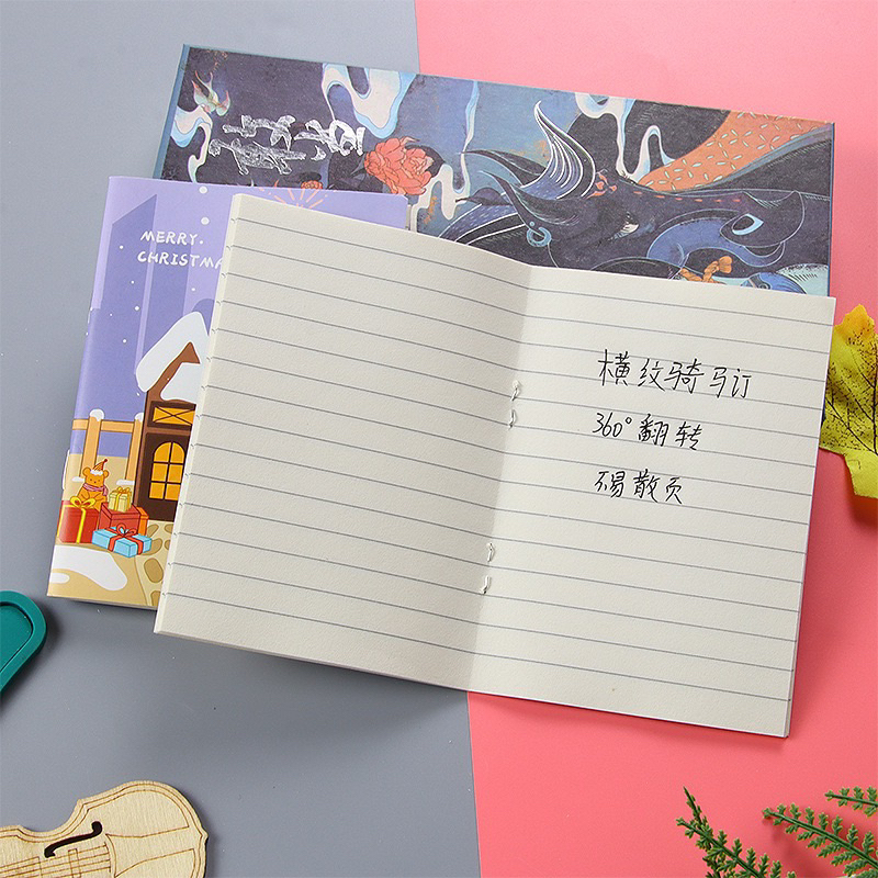 Sổ Tay Lò Xo Dễ Thương A5 Kẻ Ngang Họa Tiết Giáng Sinh / Hoạt Hình