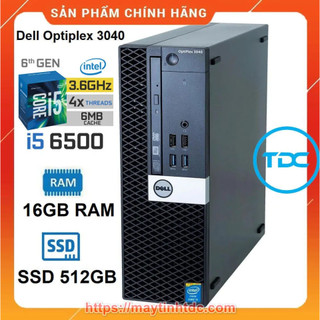 Case máy tính đồng bộ DELL Optiplex Core i5 6500 | RAM 16GB | SSD 512GB. Hàng Nhập Khẩu - Bảo hành 12 tháng 1 đổi 1