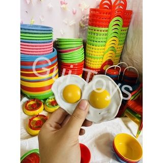 Combo 2 trứng ốp la đồ chơi - Đồ chơi nhựa - Đồ chơi ký cho bé