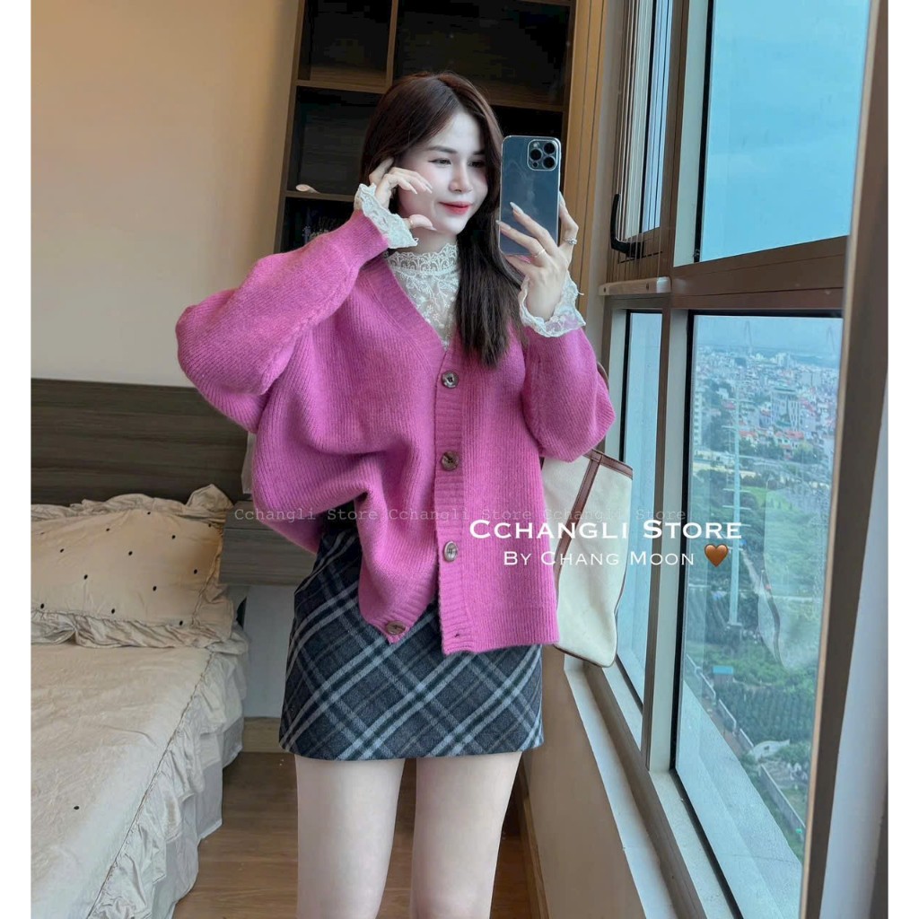 Áo Khoác Cadigan Len Nữ Nhiều Màu Phong Cách Hàn Quốc Hot Trend 2024
