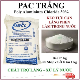 1kg - pac 30% lắng cặn làm trong nước - pac ấn độ - pac xử lý nước hồ bơi