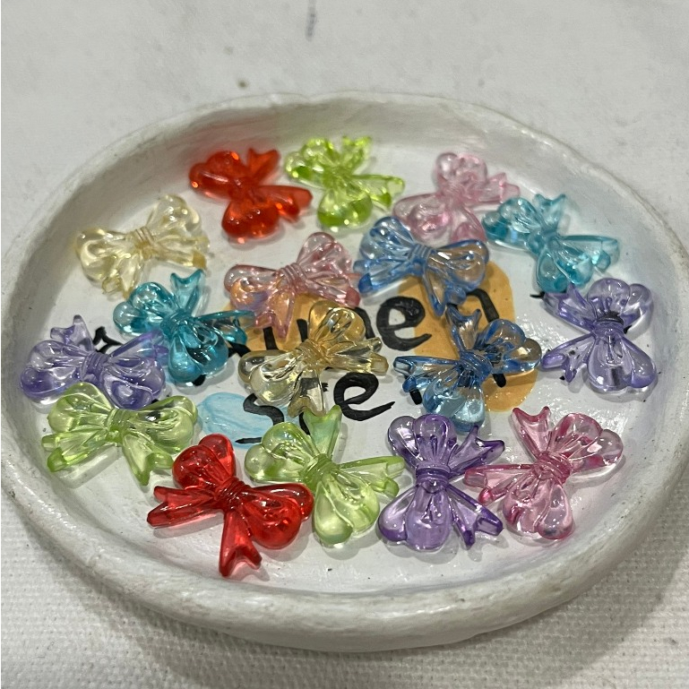 Set 10 charm nơ nhỏ đa sắc màu dùng làm đồ handmade