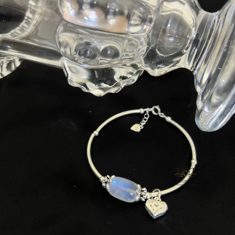 Vòng tay lu thống đá Th.anh Hồng phối bạc cầu tình duyên tài lộc